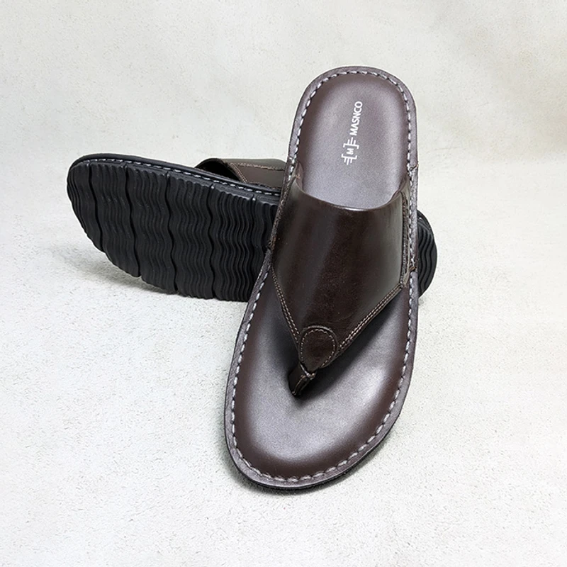 Lightweight Leather Sandal in Dark Brown - Image 4