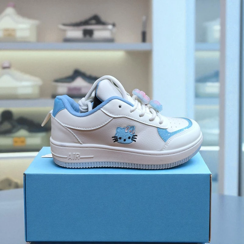 216 - Blue White Sneakers with Hello Kitty Design—Perfect for Casual, Playful Days & All-Day Comfort