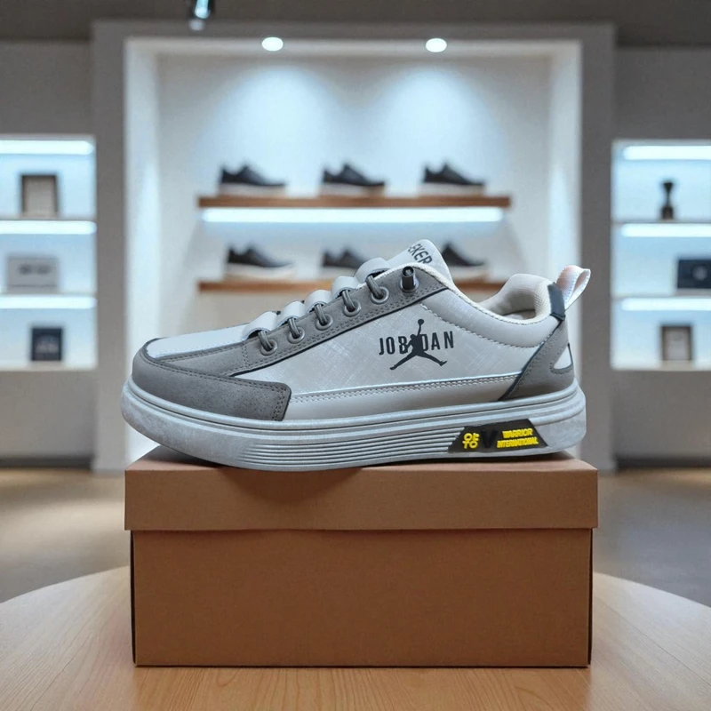 308-Brown Sneakers with Black and Yellow Accents—Stylish & Versatile Casual Footwear