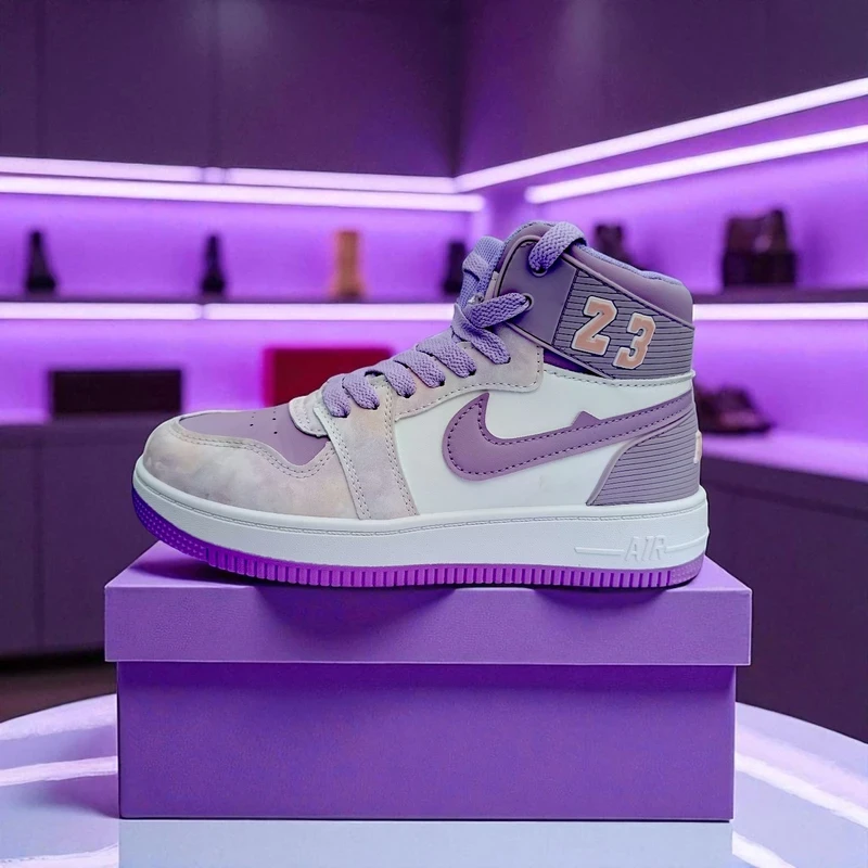 202- Purple Travel & Western Vibe Purple High-Top Sneakers – বাইক রাইড ও অ্যাডভেঞ্চারের জন্য স্টাইলিশ চয়েস