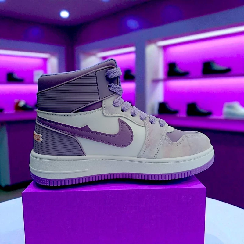 202- Purple Travel & Western Vibe Purple High-Top Sneakers – বাইক রাইড ও অ্যাডভেঞ্চারের জন্য স্টাইলিশ চয়েস