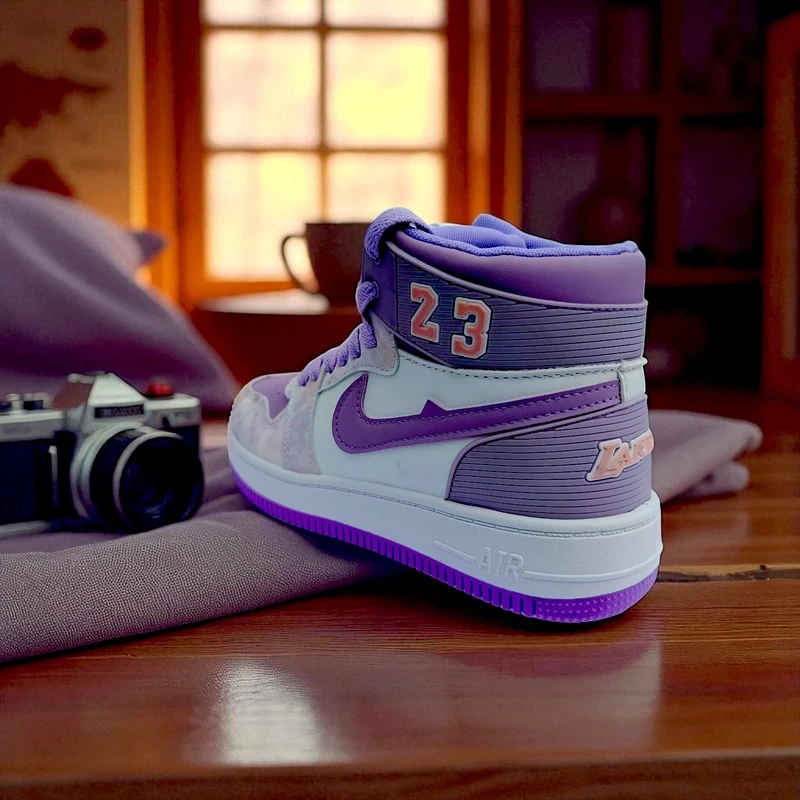202- Purple Travel & Western Vibe Purple High-Top Sneakers – বাইক রাইড ও অ্যাডভেঞ্চারের জন্য স্টাইলিশ চয়েস - Image 4