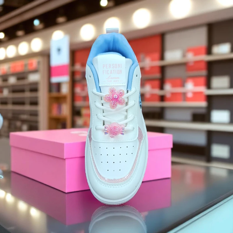 216 - Pink  White Sneakers with Hello Kitty Design—Perfect for Casual, Playful Days & All-Day Comfort - Image 4