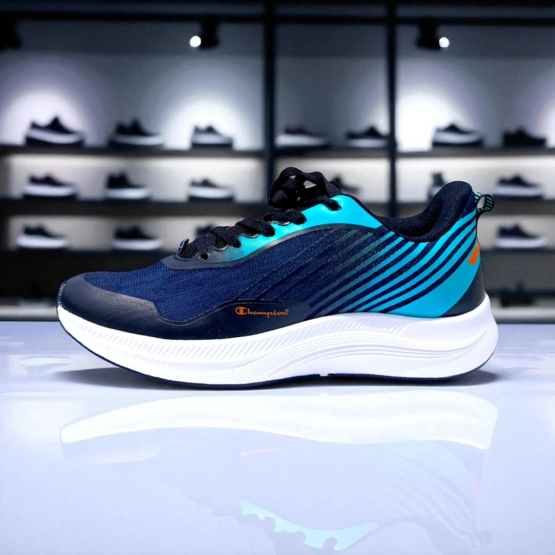 NC47 ⚫ Champion Black Blue Sneakers – Speed Meets Elegance ⚡