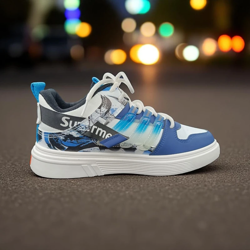 004 - Premium Blue-White Men’s Casual & Training Sneakers - Image 3