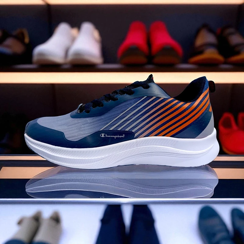 NC47 ⚪ Champion Gray Orange Sneakers – Fresh Look, Max Comfort ⚡