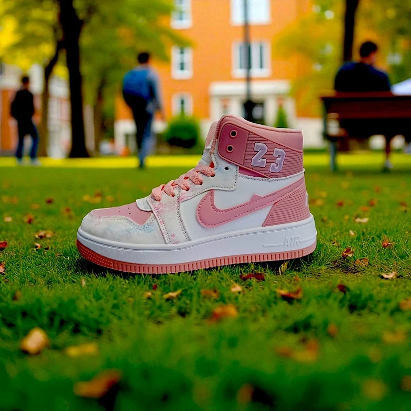 202- Pink Travel & Western Vibe Purple High-Top Sneakers – বাইক রাইড ও অ্যাডভেঞ্চারের জন্য স্টাইলিশ চয়েস