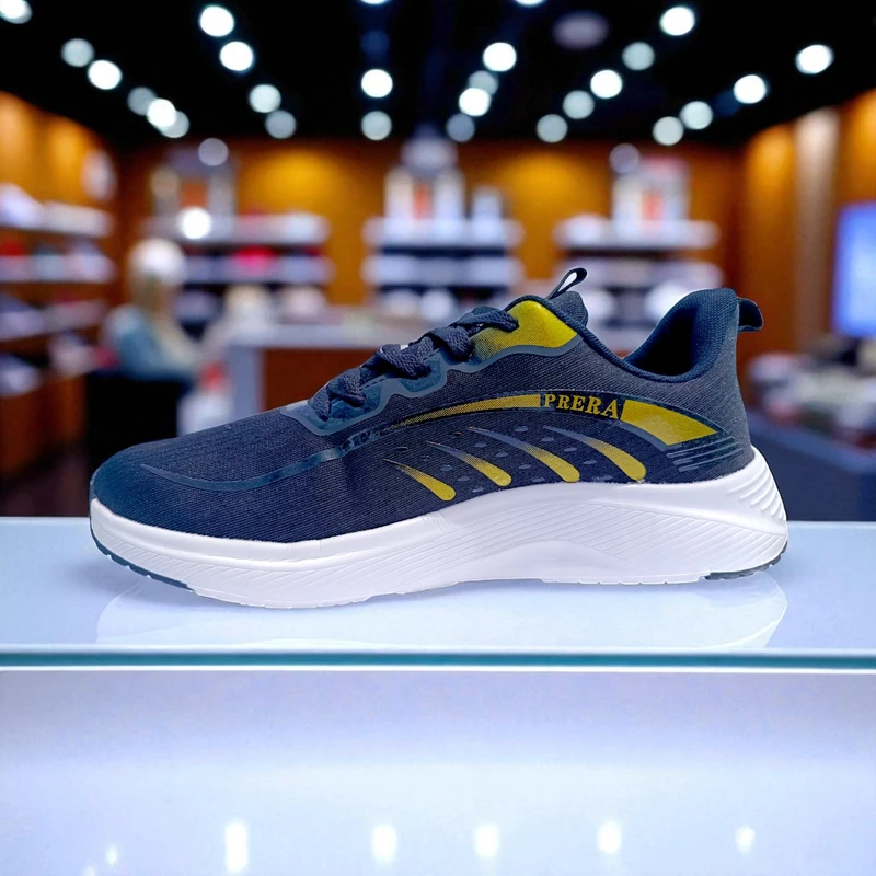 NC46 ⚫ PRERA Black Yellow Sneakers – Power, Comfort & Style ⚡