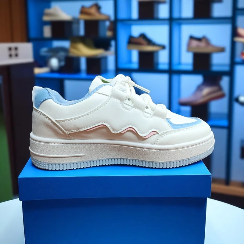 Cute White Sneakers with Pink and Blue Accents—Perfect for Casual, Playful Days & All-Day Comfort