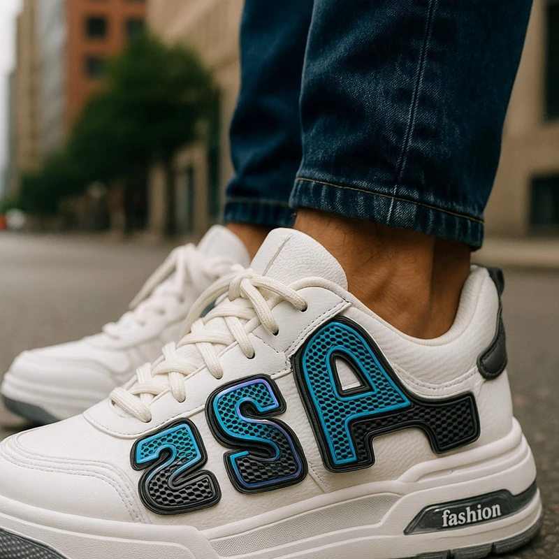 310-Gray  Sneakers with Colorful "A25" Numbers—Bold & Trendy Fashion Statement - Image 5