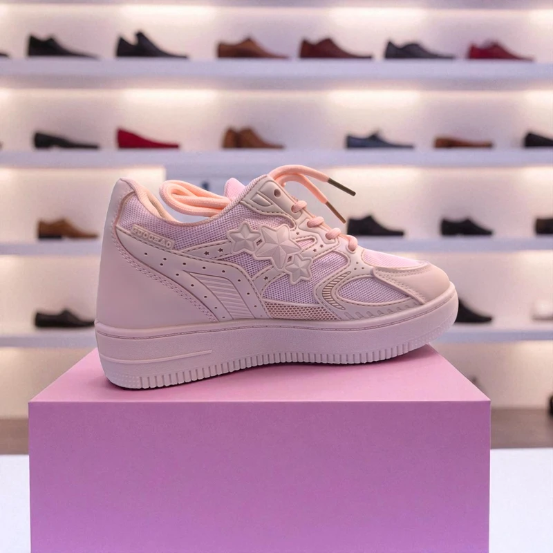 229 – Trendy Pink Sneakers with Star Embellishment – দারুন আরামদায়ক, স্টাইলিশ মেয়েদের জন্য বেস্ট চয়েস - Image 7