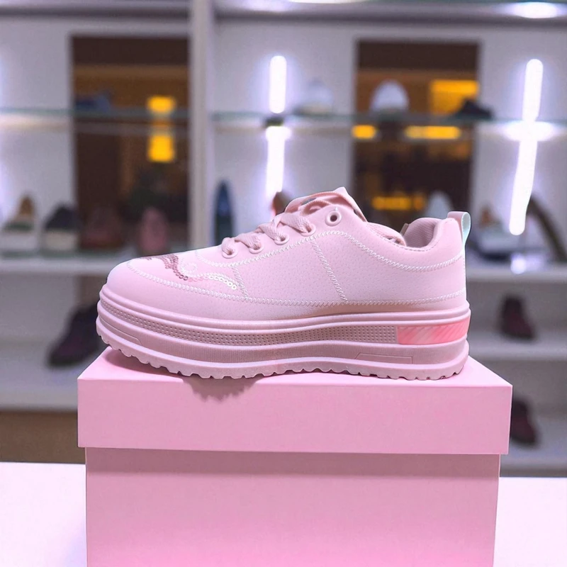 223-Pink Sneaker with Decorative Charms—Charming & Playful Casual Footwear