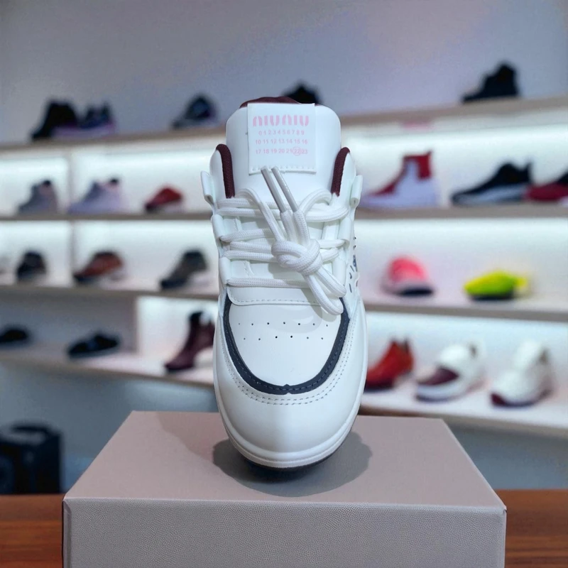 218-Maroon Sneakers with White and Black Accents—Chic & Versatile Casual Footwear - Image 3