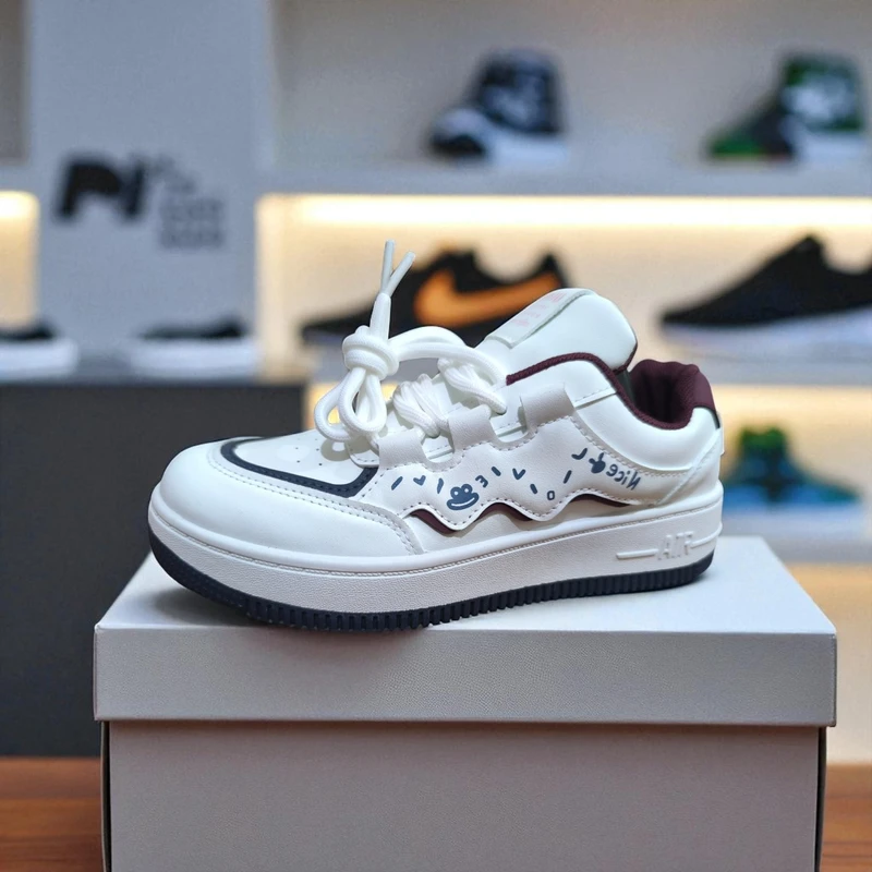 218-Maroon Sneakers with White and Black Accents—Chic & Versatile Casual Footwear - Image 5