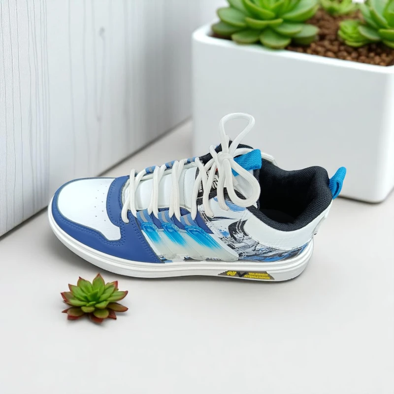 004 - Premium Blue-White Men’s Casual & Training Sneakers - Image 3