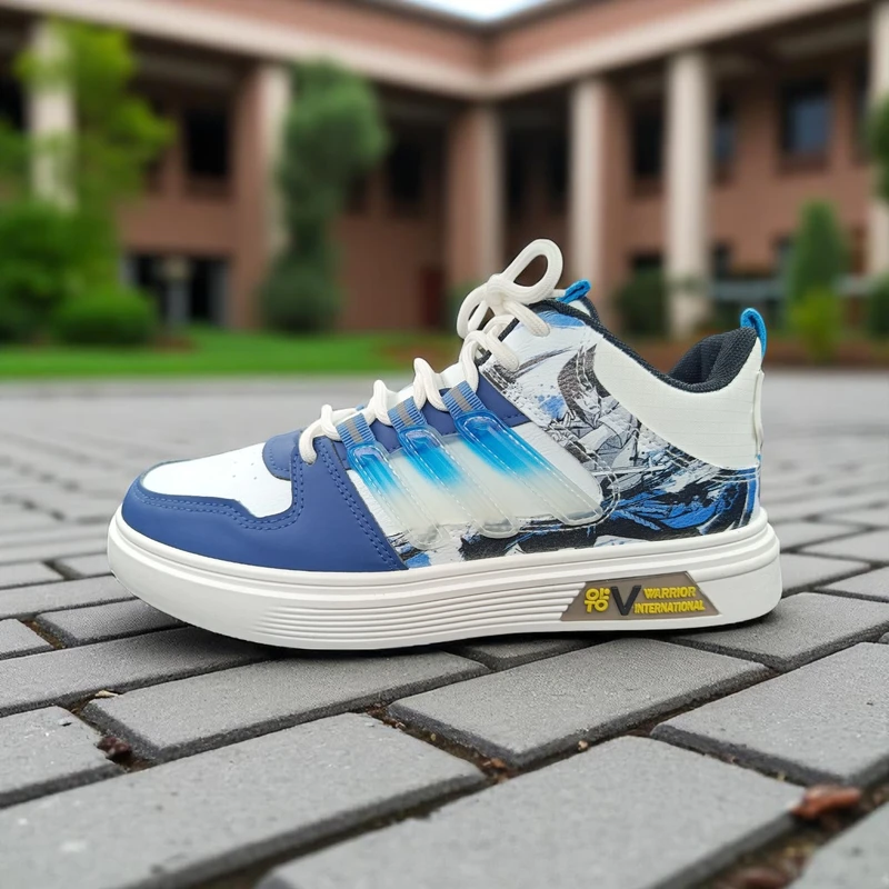 004 - Premium Blue-White Men’s Casual & Training Sneakers - Image 5