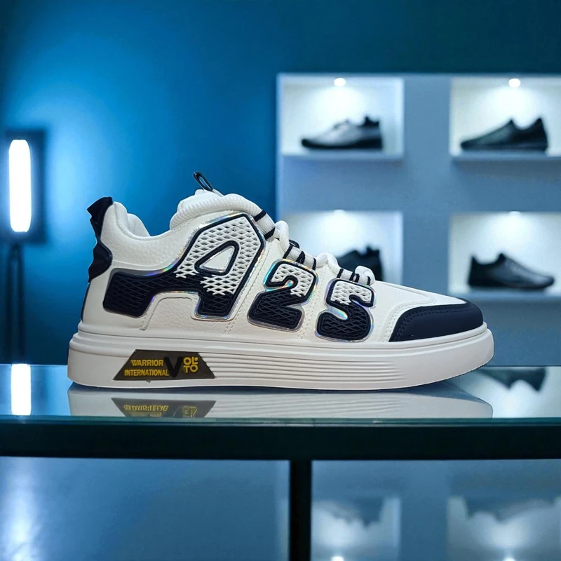 311🔥Blue White Hype Minimalist Sole Sneakers – Street Style Meets Comfort 🔥