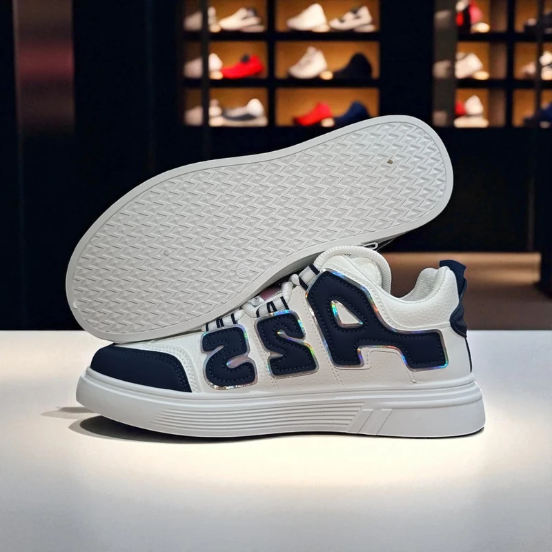 311🔥Blue White Hype Minimalist Sole Sneakers – Street Style Meets Comfort 🔥 - Image 3