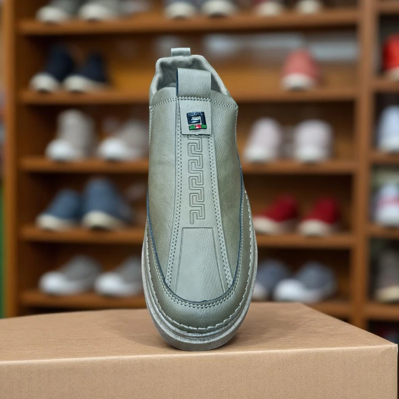 006 - Brown Slip-on Sneakers with Zip Detail—Comfort and Style in Every Step - Image 3
