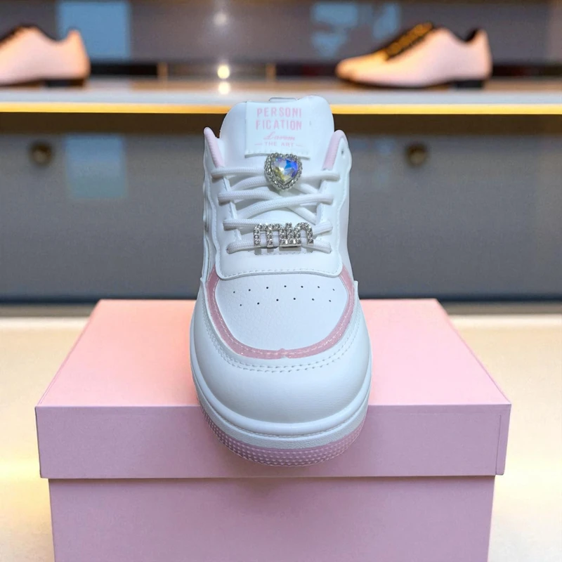 221- Pink Sneaker with Gold Accents—Chic & Elegant Casual Footwear - Image 5