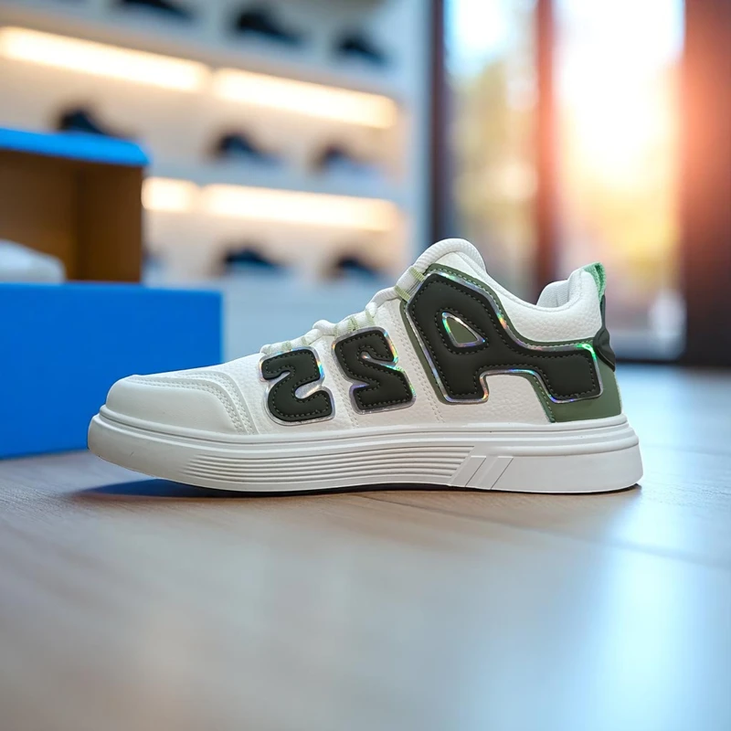 311🔥Green White Hype Minimalist Sole Sneakers – Street Style Meets Comfort 🔥