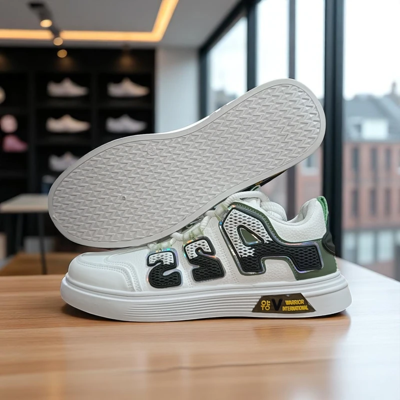 311🔥Green White Hype Minimalist Sole Sneakers – Street Style Meets Comfort 🔥 - Image 3