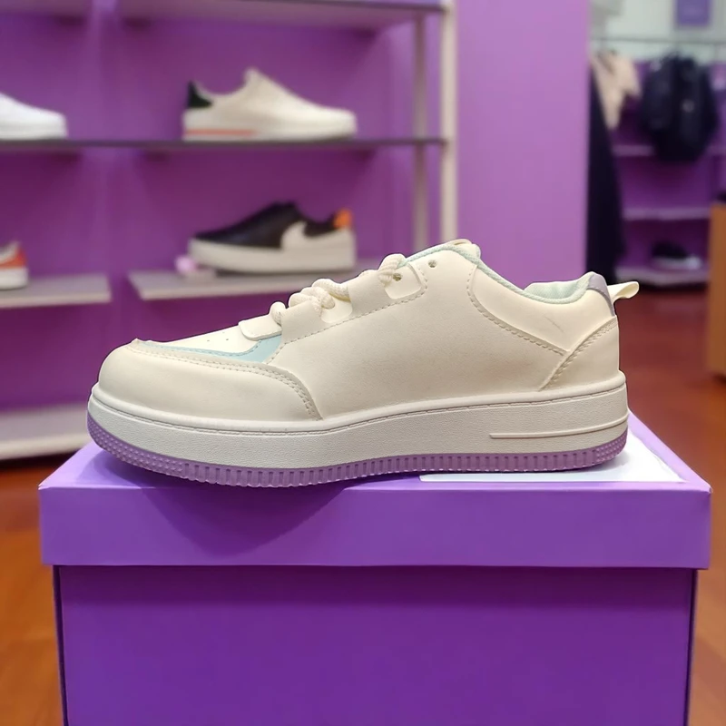 220 - Cute White Sneakers with Purple Star Design—Perfect for Casual, Playful & Comfortable Days