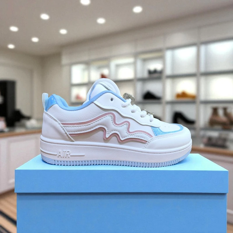 221-Blue Sneakers    Accents—Vibrant & Stylish Casual Footwear