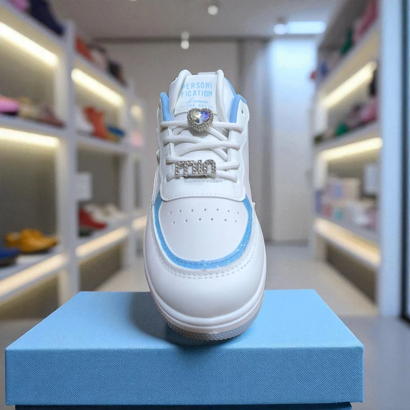 221-Blue Sneakers    Accents—Vibrant & Stylish Casual Footwear - Image 3