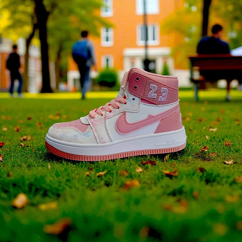 202- Pink Travel & Western Vibe Purple High-Top Sneakers – বাইক রাইড ও অ্যাডভেঞ্চারের জন্য স্টাইলিশ চয়েস