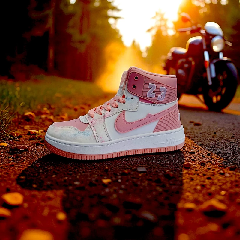 202- Pink Travel & Western Vibe Purple High-Top Sneakers – বাইক রাইড ও অ্যাডভেঞ্চারের জন্য স্টাইলিশ চয়েস - Image 4