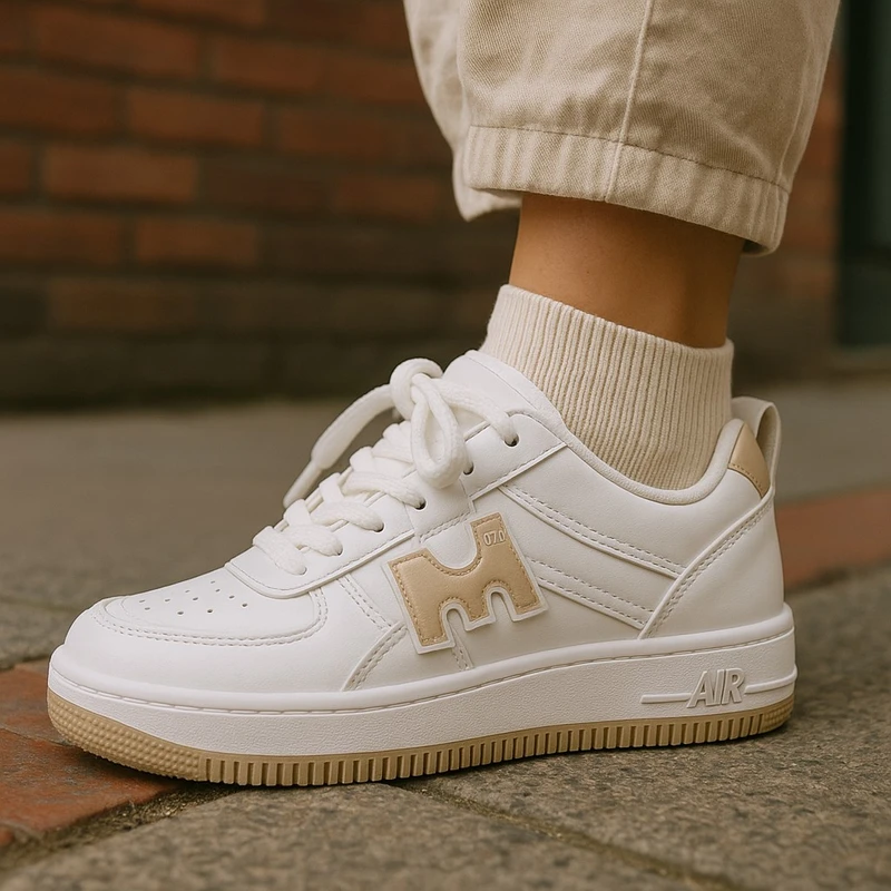 217-Brown & White Sneaker —Classic and Versatile Casual Footwear - Image 3