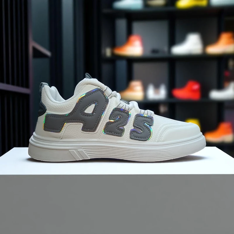 311🔥Gray Cyan White Hype Minimalist Sole Sneakers – Street Style Meets Comfort 🔥