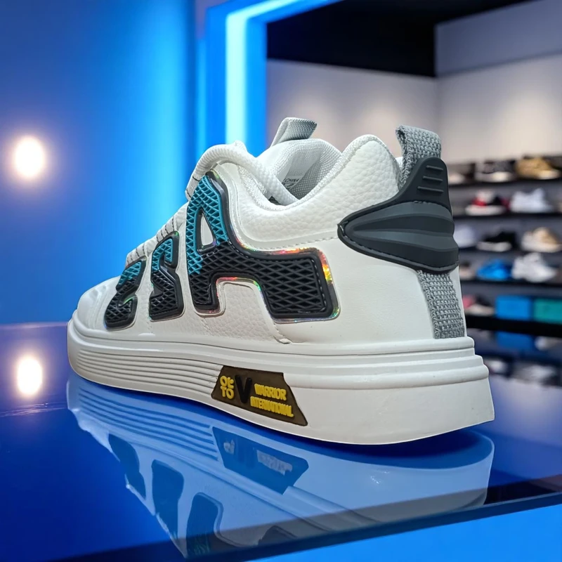 311🔥Gray Cyan White Hype Minimalist Sole Sneakers – Street Style Meets Comfort 🔥 - Image 5