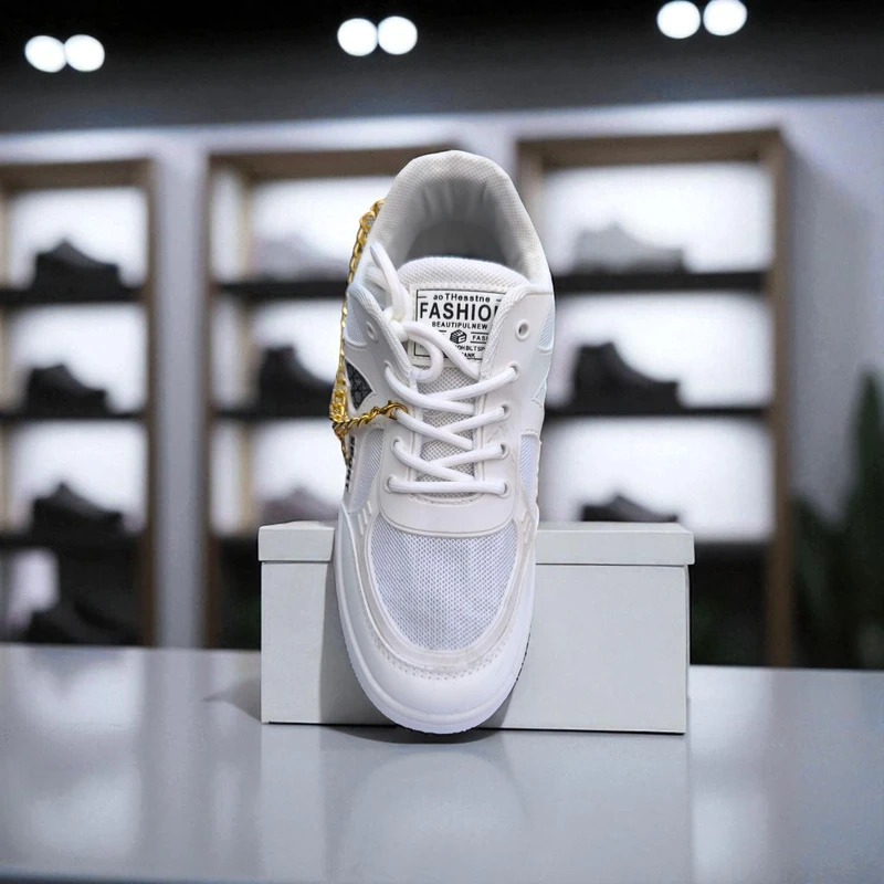 227 – White Sneakers with Heart Charms & Gold Chain – দারুন কিউট, স্টাইলিশ মেয়েদের জন্য একদম পারফেক্ট - Image 6