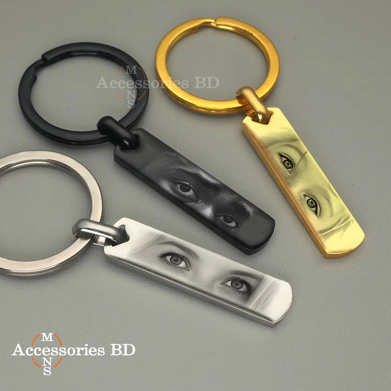 Customized Eyes Photo Key Chain Engraved Eyes Photo Couple Keyring Jewelry Gifts for Lover - Image 6
