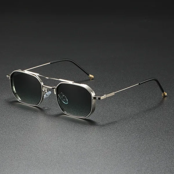 Luxury Square Retro Metal Sunglasses for Men - Image 5