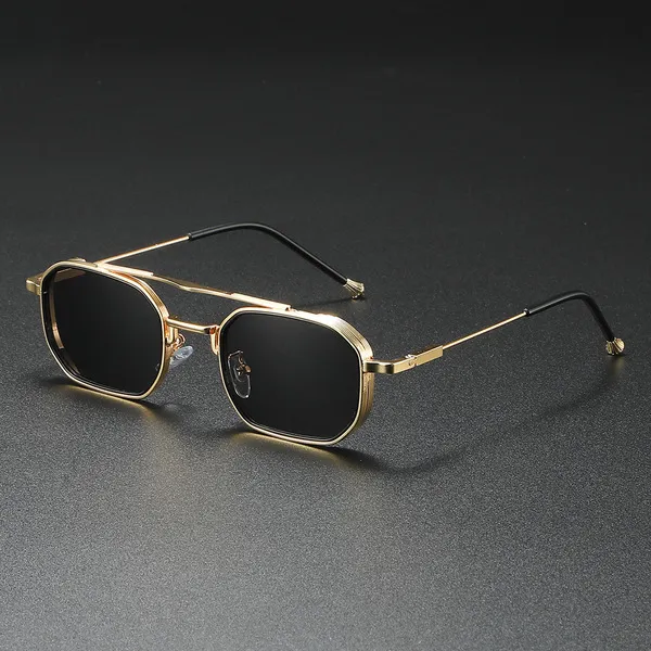 Luxury Square Retro Metal Sunglasses for Men - Image 6