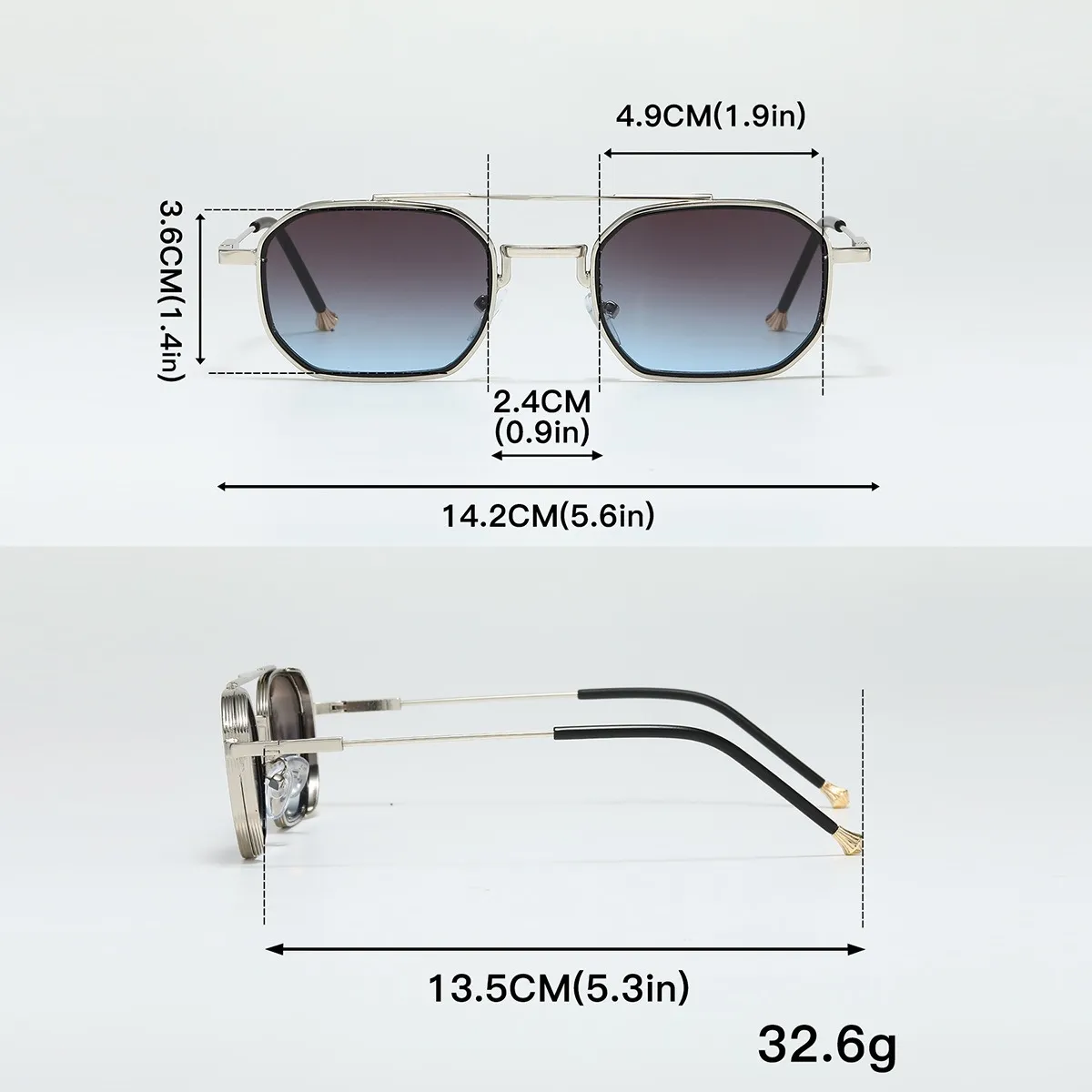 Luxury Square Retro Metal Sunglasses for Men - Image 7