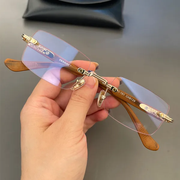 Men's Luxury Anti Blue Rimless Optical Glass - Image 7