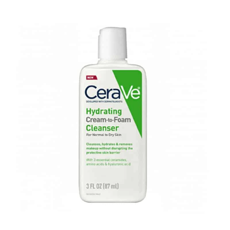 CeraVe Hydrating Cream-to-Foam Cleanser for Normal to Dry Skin – 87ml