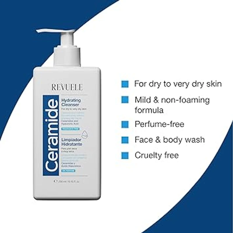 Revuele Ceramide Hydrating Cleanser for Dry to Very Dry Skin – 250ml