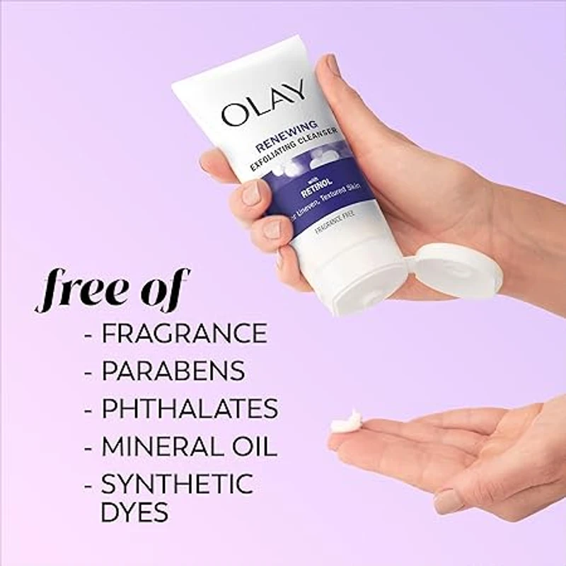 Olay Renewing Exfoliating Cleanser with Retinol for Uneven, Textured Skin – 150ml - Image 3