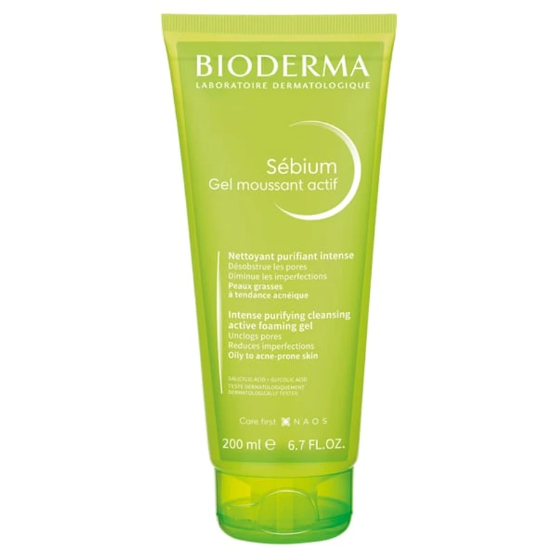 Bioderma Sébium Gel Moussant Actif for Oily and Acne-Prone Skin – 200ml
