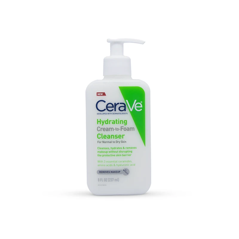 CeraVe Hydrating Cream-to-Foam Cleanser for Normal to Dry Skin – 237ml