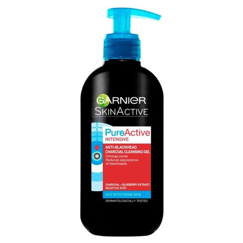 Garnier PureActive Charcoal Anti-Blackhead Cleansing Gel – 200ml