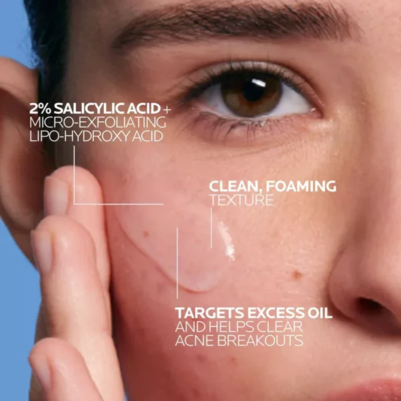 La Roche Posay Effaclar Acne Face Cleanser Medicated Gel Face Cleanser with Salicylic Acid for Acne Prone Skin - Image 3