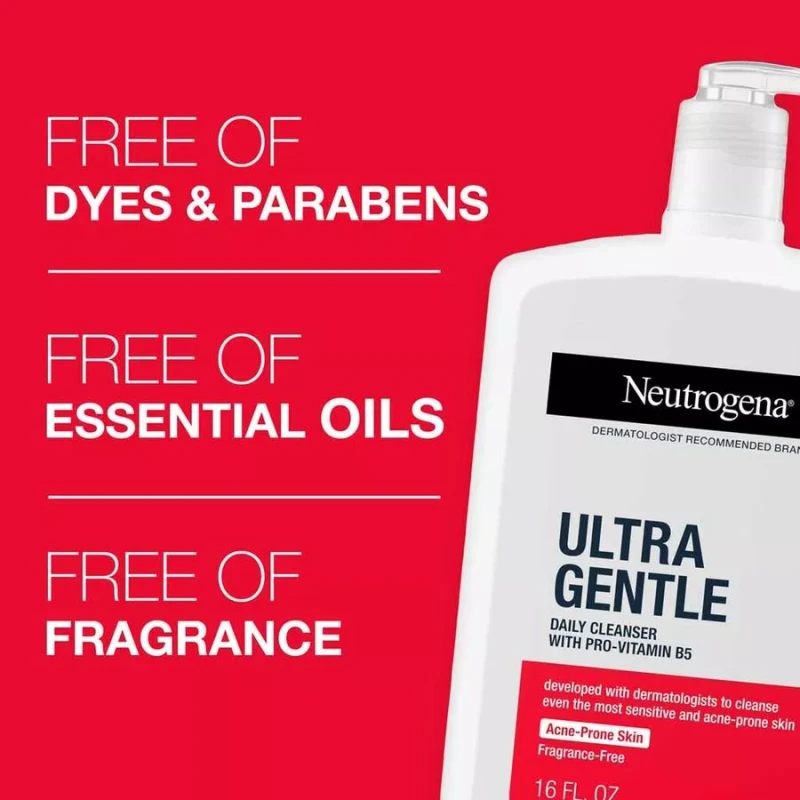 Neutrogena Ultra Gentle Daily Cleanser with Pro-Vitamin B5 - 473ml - Image 3