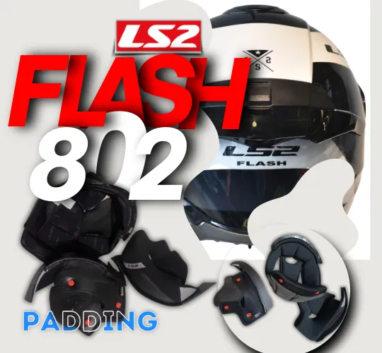 LS2 FF802 Flash Padding Inner Lining & Cheek Pads
