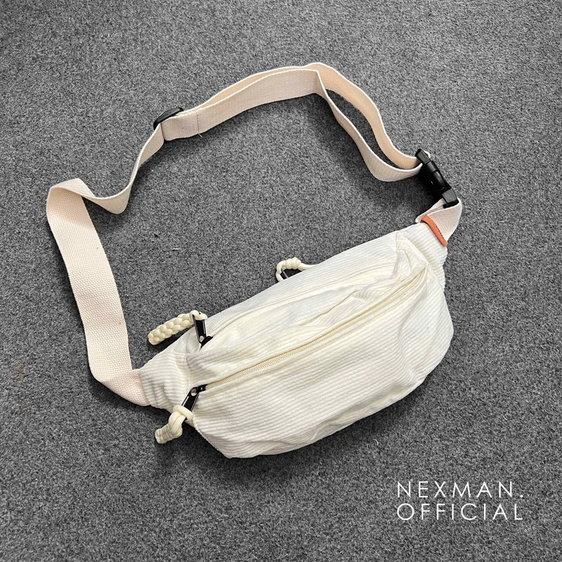 CORD CHEST BAG FOR MEN - WHITE